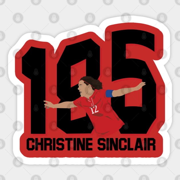 Christine Sinclair 185 Goals Record Sticker by Hevding